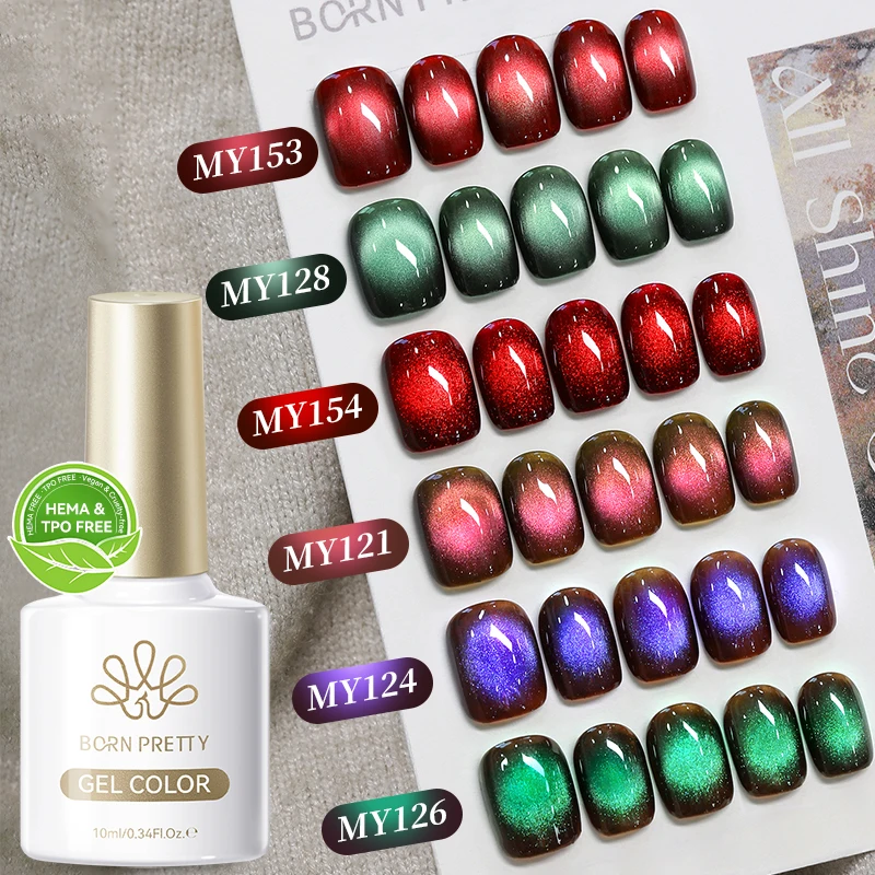본 프리티 10ml 위싱 애플 레드 글라스 비드 캣 마그네틱 젤 울트라 샤인 쏙 오프 UV 젤 네일 아트 바니쉬 네일 용품