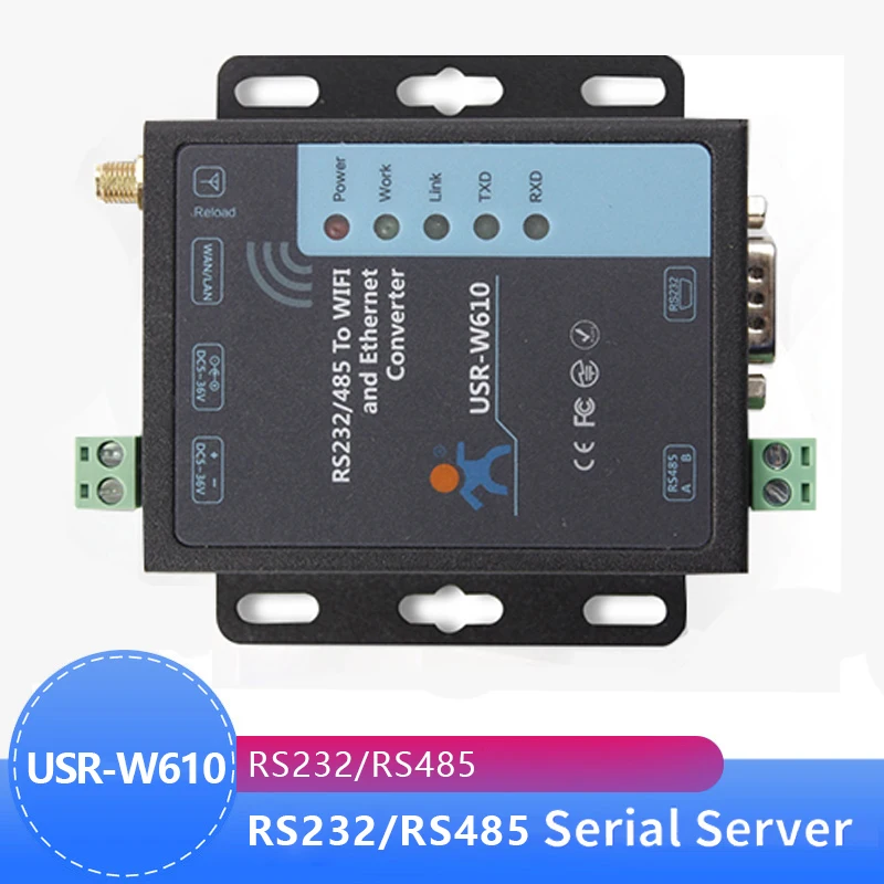 USR-W610 SSL HTTPS Serial RS232 RS485 к RJ45 Ethernet Wi-Fi конвертер, беспроводной серверный конвертер, встроенный веб-сервер
