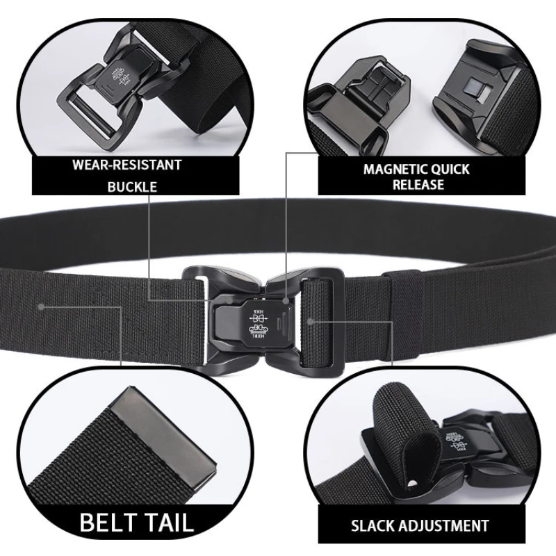 Men belt Classic Fashion Matching Essentials Tactical Quick Release Snap Elastic Leisure Outdoor Metal buckle Tactical Belt
