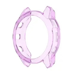 Transparent TPU Clear Case for Smart Watch - Protective Bumper Frame and Shell Cover (Purple)