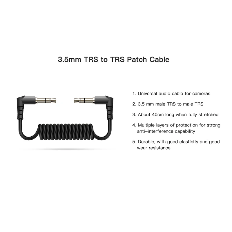 Hollyland 3.5mm TRS to TRS Patch Cable description image