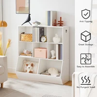 Kids Bookshelf, Toy Storage Cabinet, Kids Toy Organizer, 8 Cubicles, Bookcase Footboard, Bookshelf for Kids, for Playroom 1