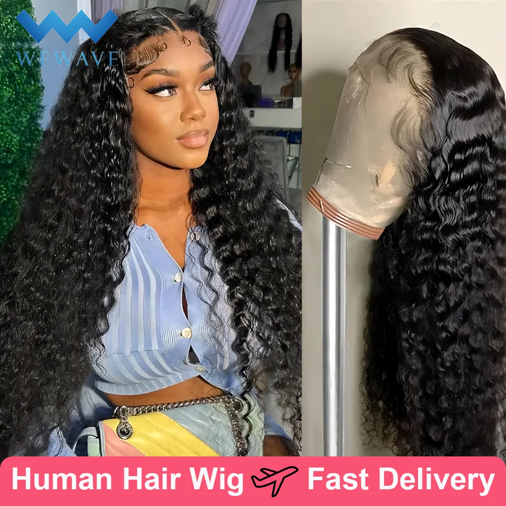 

Deep Wave 13x6 Lace Front Wigs Human Hair 13x4 Lace Front Wig Brazilian Virgin Hair 180% Density Curly Human Hair Glueless Wig