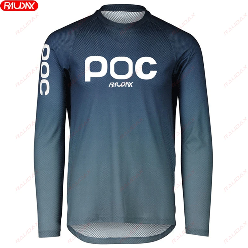 RAUDAX POC New MTB Downhill Cycling Shirt Off Road Motorcycle Breathable Long Sleeve Mountain Bike Preshrunk Water Riding Shirt