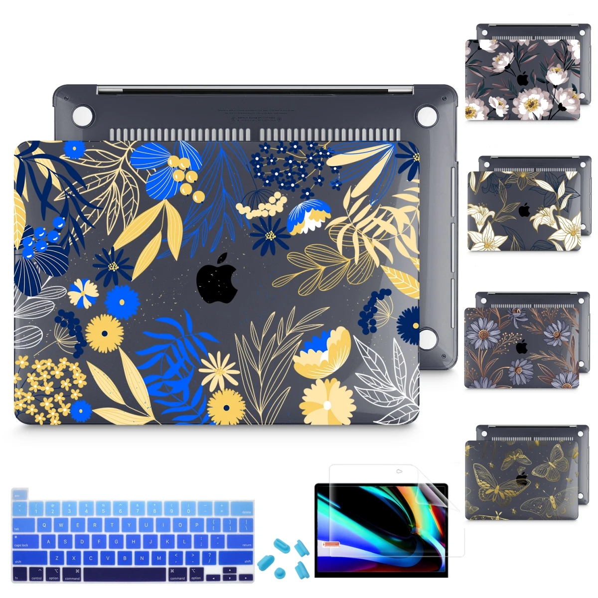 Estojo de Impressão Floral para Macbook Air Estojo de Plástico Rígido A2941 Pro 13 14 16 Air 13 A2681 m2 A2337 m1 15.3 2023