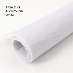 Premium 1mm Thick Square Felt Cloth for DIY Sewing, Crafts, and Home Decoration (40 x 50cm) (White)