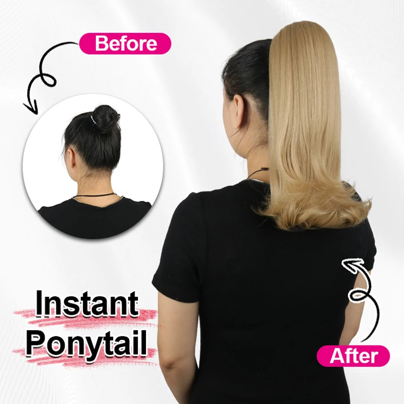 줄리아나 드로스트링 포니테일 합성 헤어 익스텐션 숏 14인치 베르타 내열성 퓨츄라 파이버 헤어피스 곱슬 웨이브