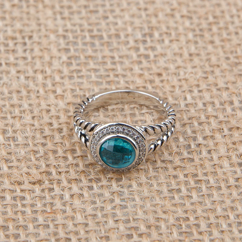S925 Silver Classic 7mm Imitation Pearl Ring Fashion Jewelry Twisted Silk Party Wedding Ring Women's Gift