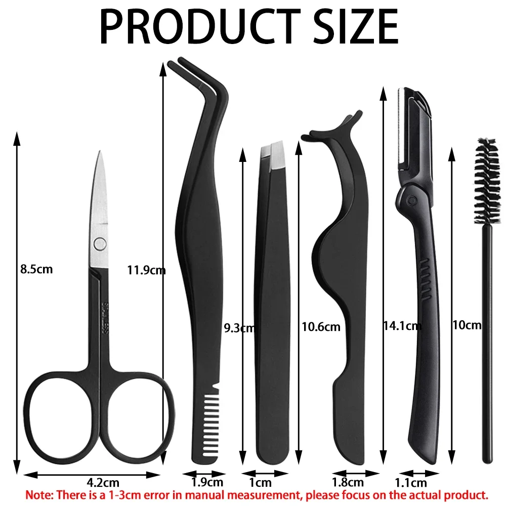 Curved Tip Tweezers Extension 1/6Pcs Eyelash Tweezers Set Stainless Steel Eyebrow Tongs Clip Scissor Beauty Makeup Accessories