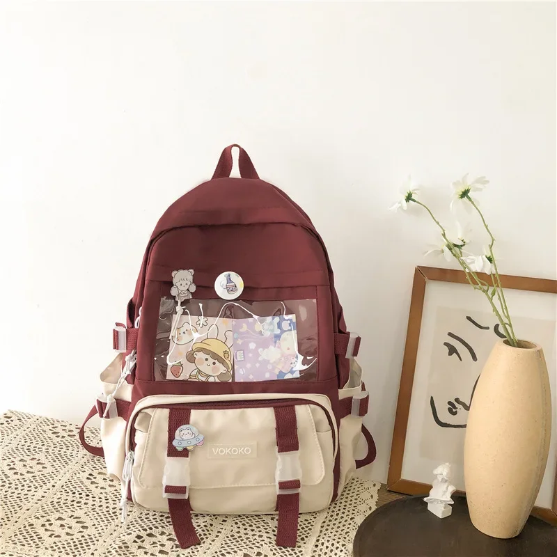 thumbnail image 1 of Mochila Kawaii para mujer, mochila escolar impermeable para adolescentes, mochila para estudiantes, mochila para computadora portátil, linda mochila de viaje para mujer, 1 of 5