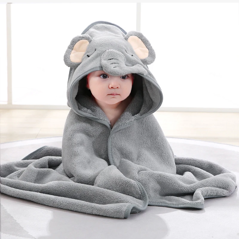 80*80cm Baby Bath Towels Soft Hooded Towel Blanket Toddler Bathrobe Warm Sleeping Swaddle Wrap for Boys Girls