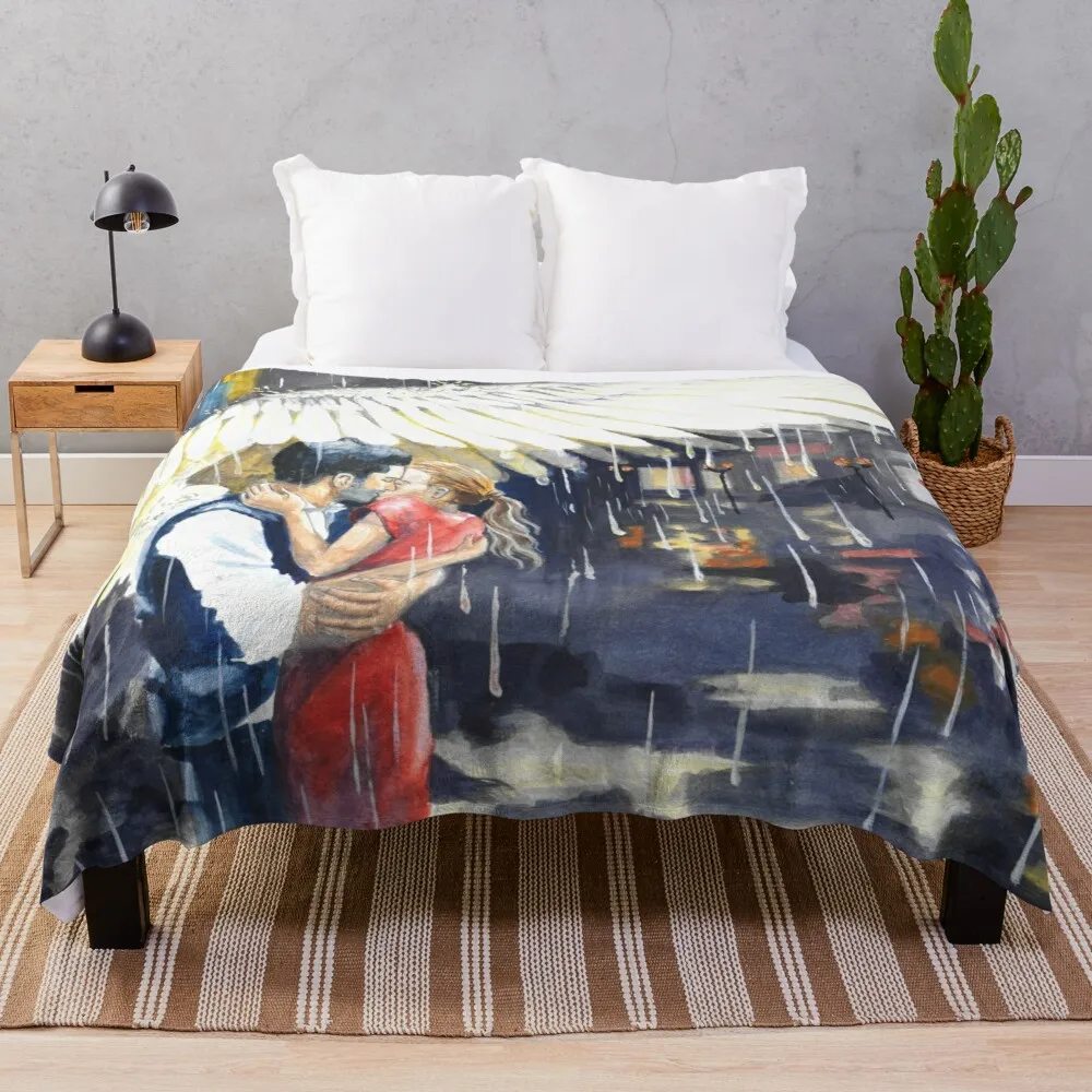 

Deckerstar - feathery shelter from the rain Throw Blanket Camping Blanket Travel Blanket
