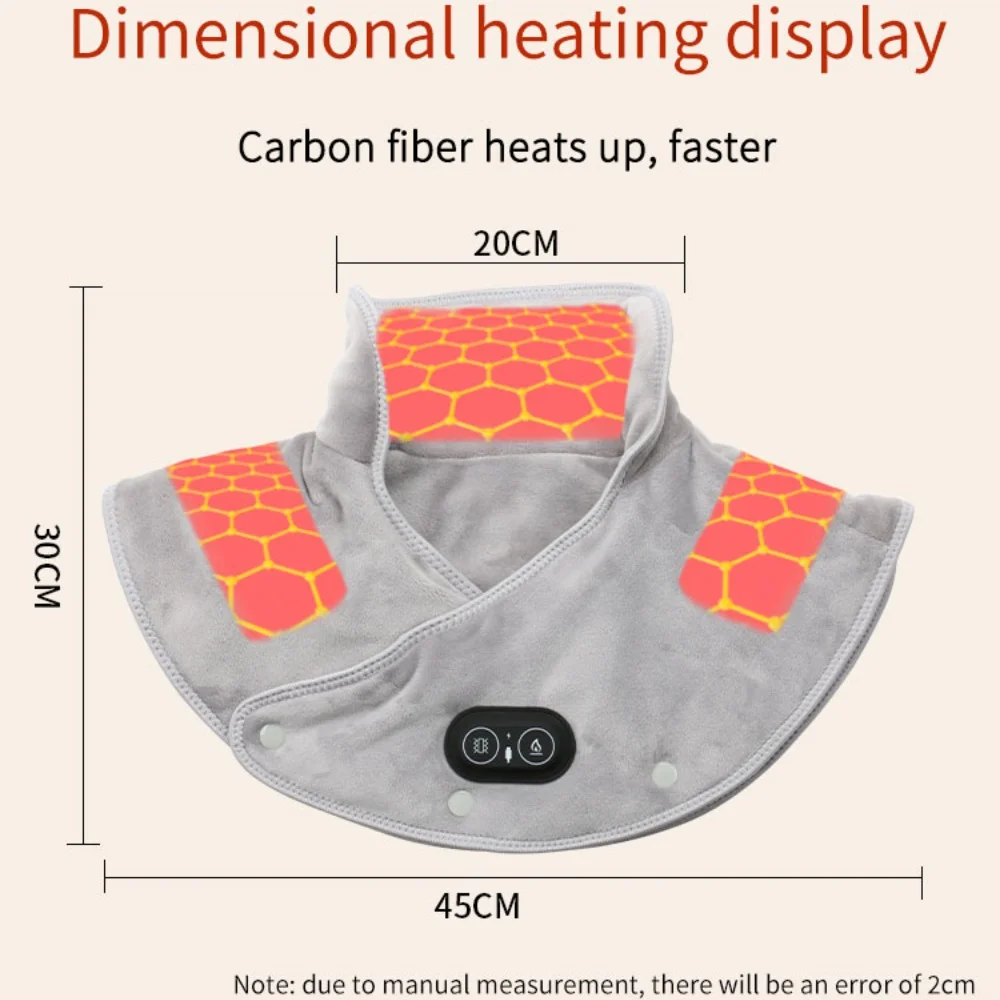 Electric Heating Shoulder Neck Pad Relief Relaxed Soft Comfortable Thermal Hot Compress Cervical Shawl USB Heated Back Warm Wrap