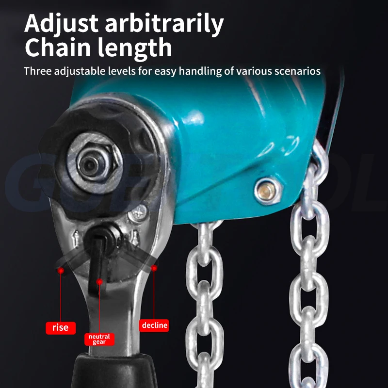 0.25/0.5T Hand Cranked Crane Pulling Wrench Chain Hoist Manual Lifting Chain Tightener Lifting Hoist Dragging Construction Tools
