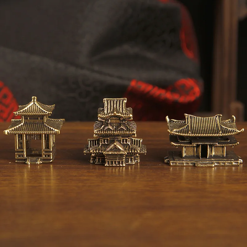 Ancient Architecture Figurines Home Decor Chinese Ancient Buildings Pavilions Fairy Garden Miniatures Fish Tank Decoration - 2