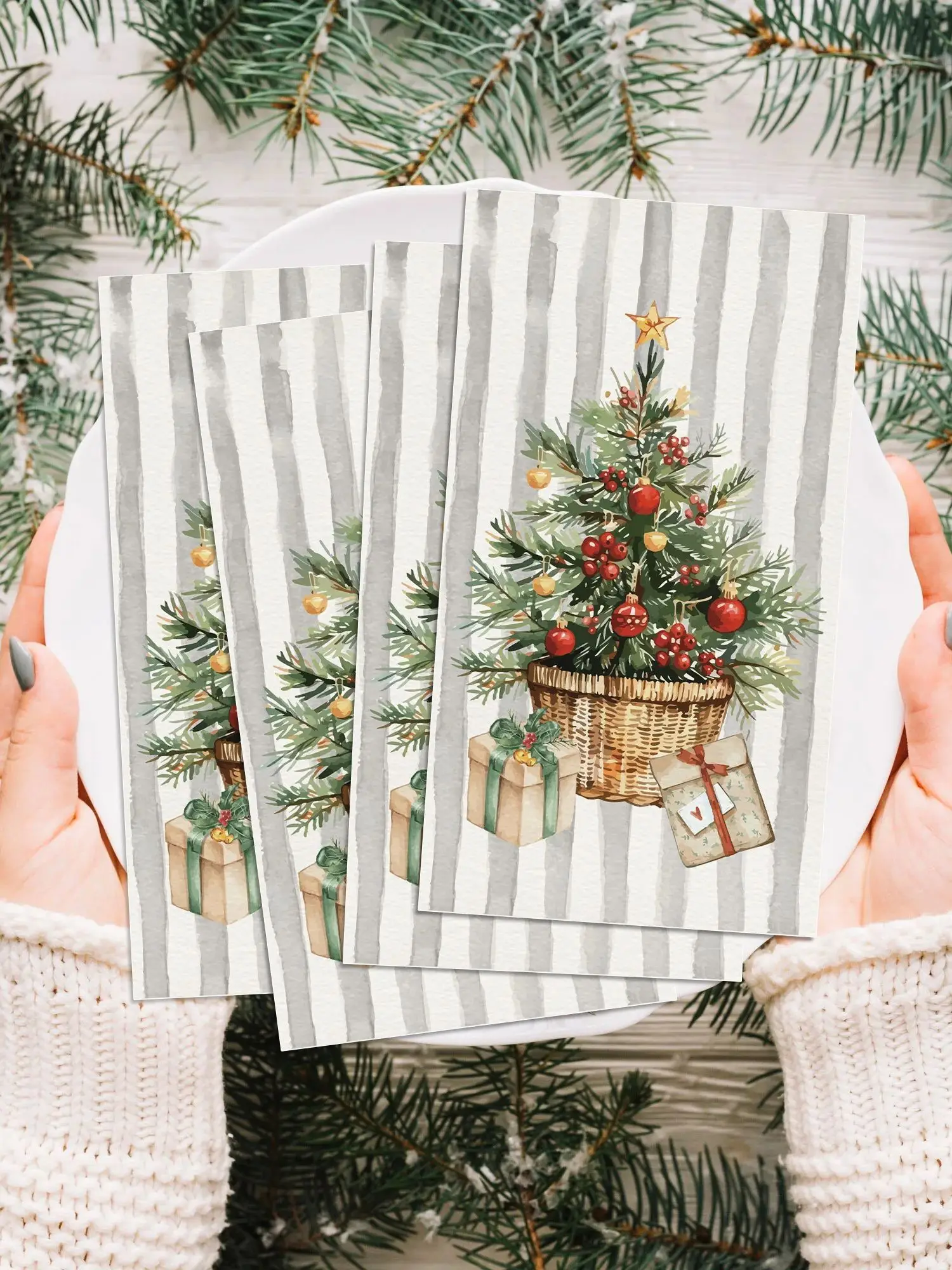 20/40/60 stücke Weihnachten Baum Servietten Einweg Abendessen Papier Taschentücher Weihnachten Dekoration Für Weihnachten Party Liefert – Detail 4