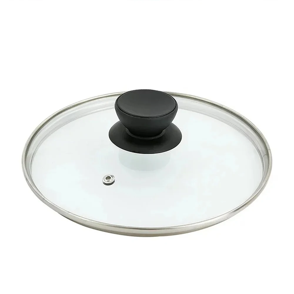 Tempered Glass Pot Cover Anti-Scalding Circular Frying Visible Cooking Utensil