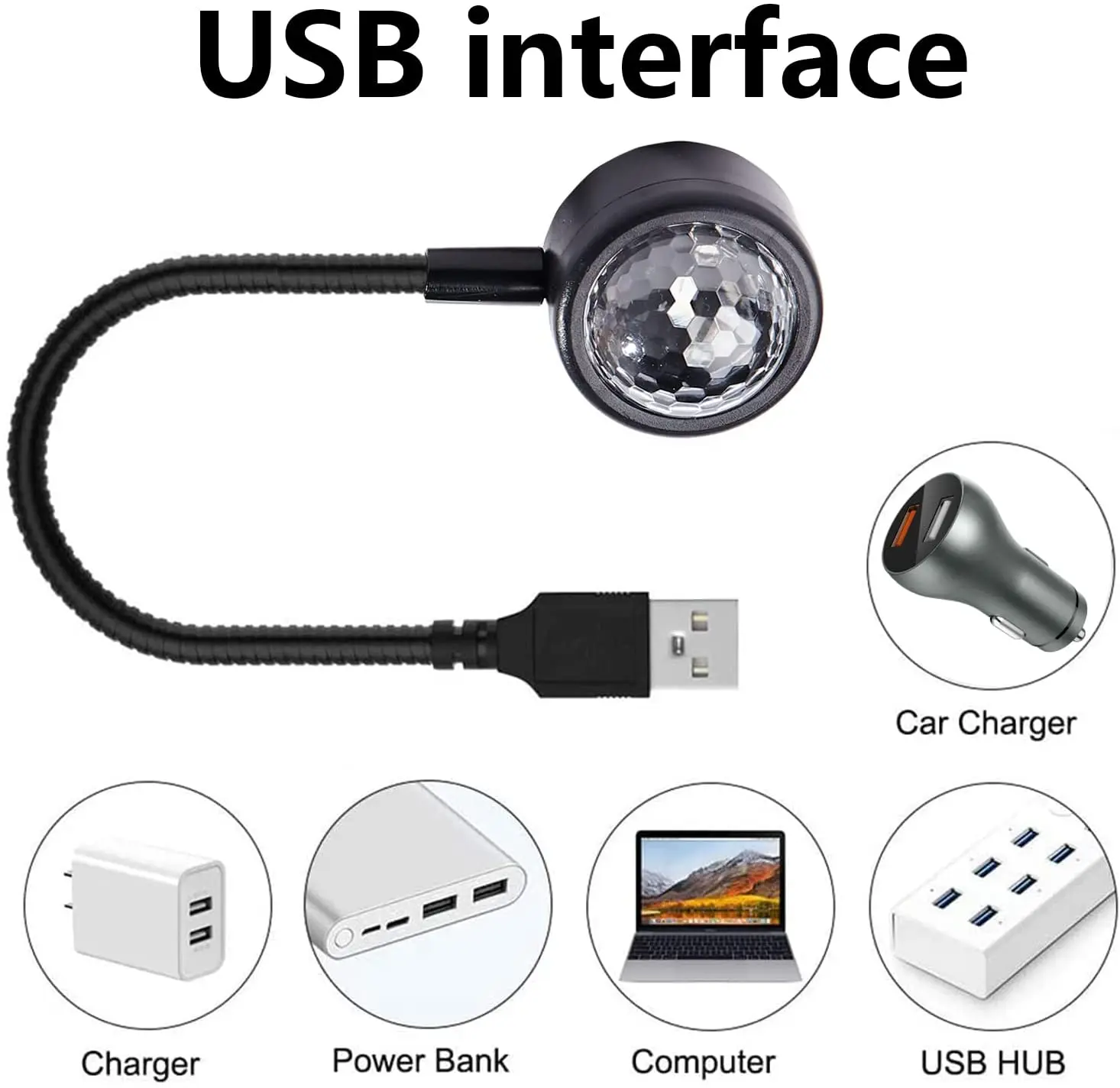 Neue LED USB Auto Atmosphäre Magie Licht DJ RGB Mi... - Viceal