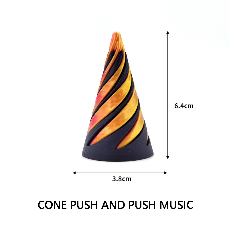 Fidget Toy 3D Printed Spiral Cone Impossible Pyramid Passthrough Sculpture Mini Vortex Thread Illusion