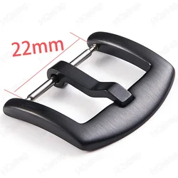 Stainless Steel Buckle - Watch Strap Clasp in Silver & Black for Watch Accessories and Repair (22mm Black)