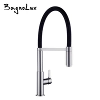 Premium Deck Mounted Pre-Rinse Pull-Down Kitchen Sink Mixer Faucet Taps with Gooseneck pull out Spray Single Lever Metal Handle 2