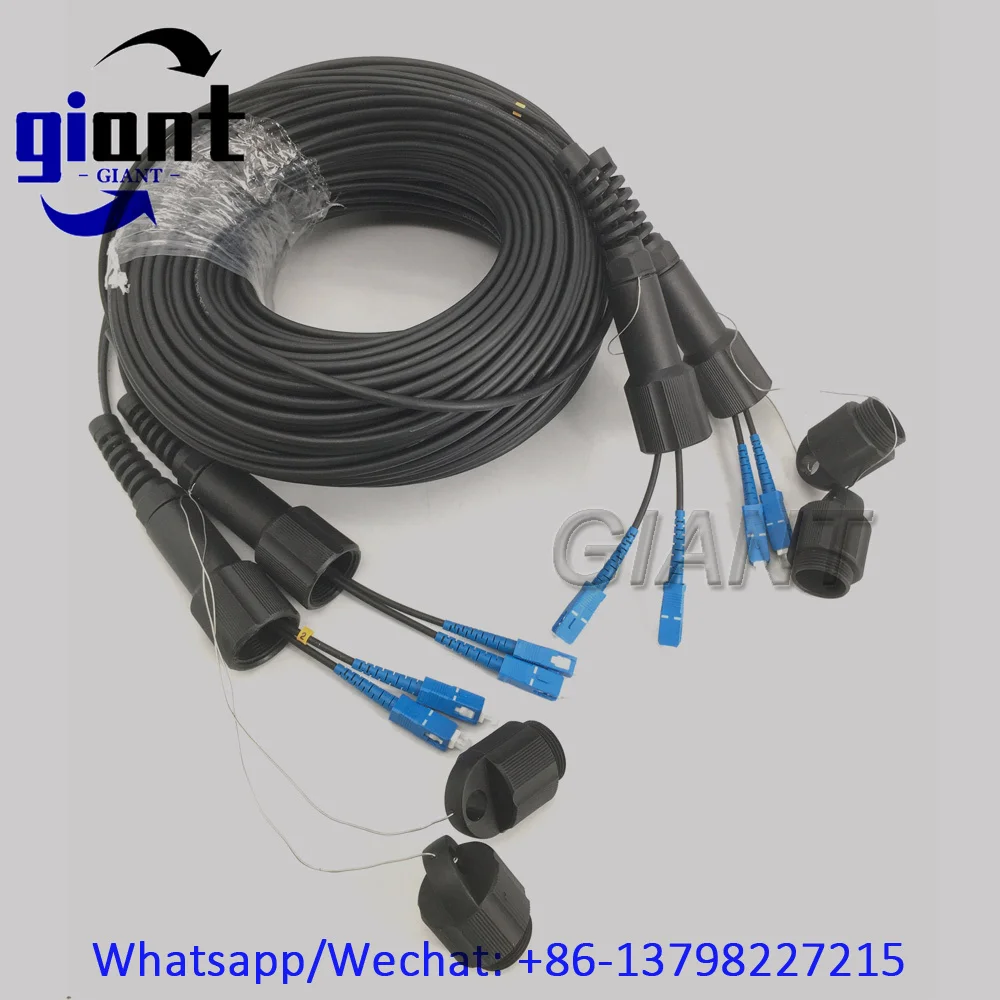 4코어 100M 아머드 패치 코드, 4코어 PDSC SM G657A1, 100M, 직경 4.5mm, TPU/LSZH, PDSC/UPC-PDSC/UPC 4C 파이버 아머드 패치 코드