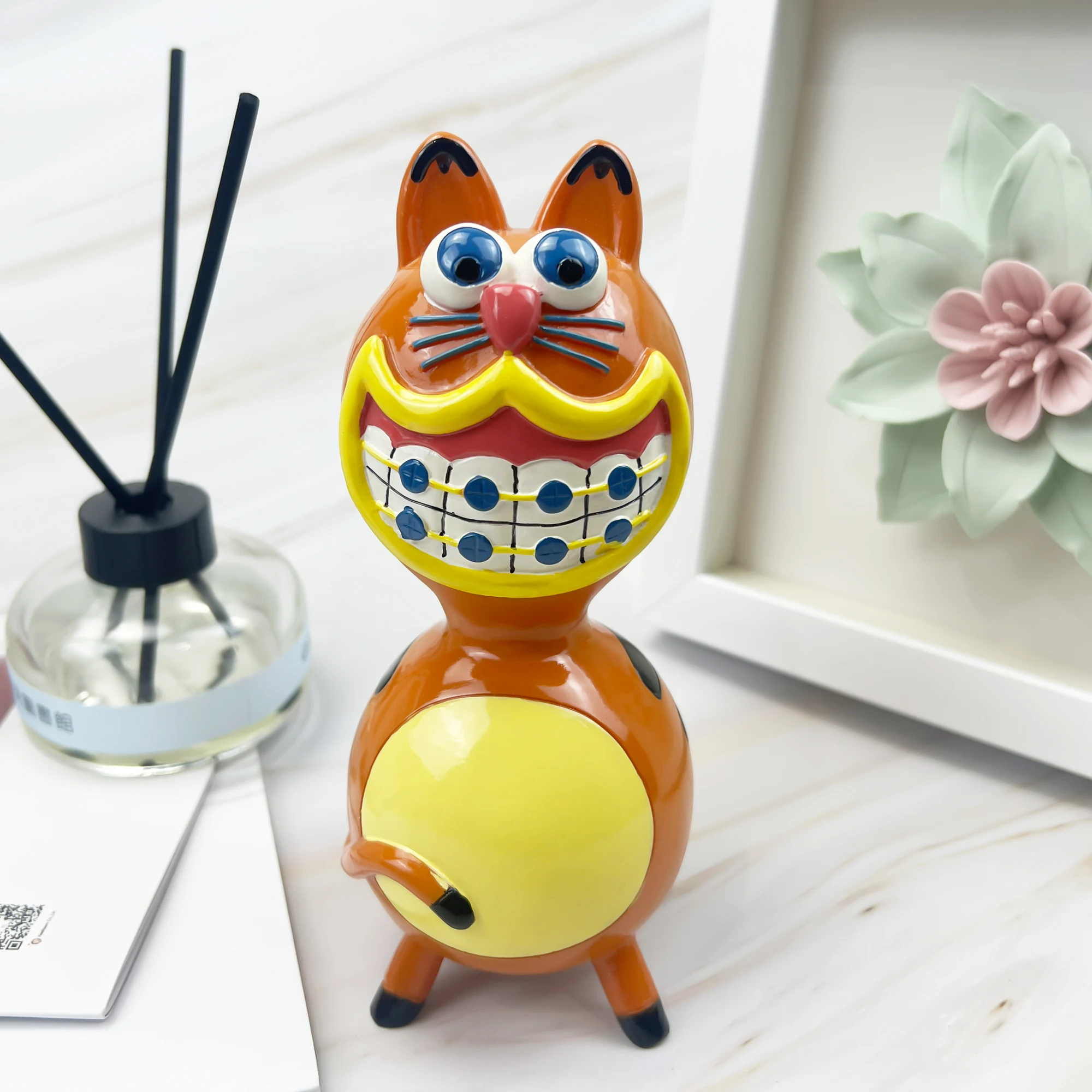 크리 에이 티브 치과 Artcrafts 치열 교정 동물 조각 장난감 치과 진료소 데스크탑 장식품 치아 인형 사무실 장식