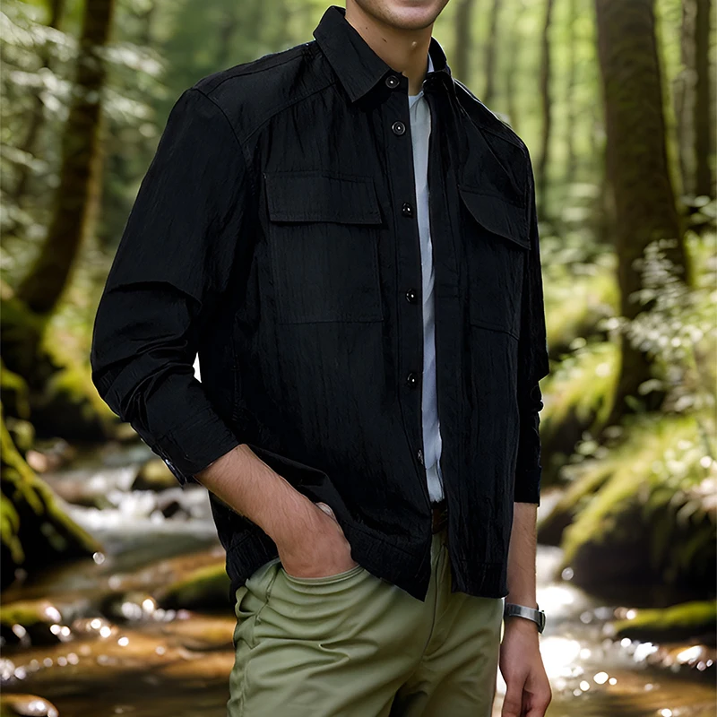 

Мужская однотонная куртка-кардиган на пуговицах, с отложным воротником и длинными рукавами, кардиган с карманами, Осень-зима 2024