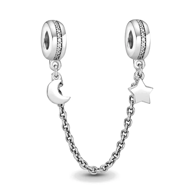 New 925 Sterling Silver Plated Buttefly Daisy Safety Chain Bead Suitable For Ladies Original DIY Bracelet Gift Jewelry Charm 4