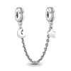New 925 Sterling Silver Plated Buttefly Daisy Safety Chain Bead Suitable For Ladies Original DIY Bracelet Gift Jewelry Charm 4