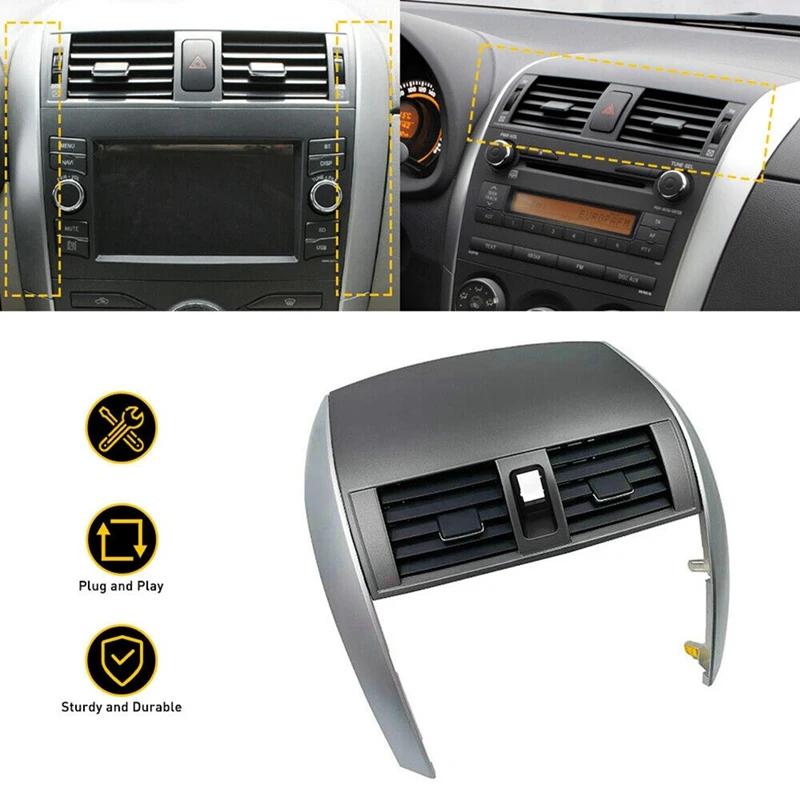 

Car Center Dash A/C Outlet Air Vent Panel With Strip Trim Replacement Parts Accessories For Toyota Corolla 2009-2013