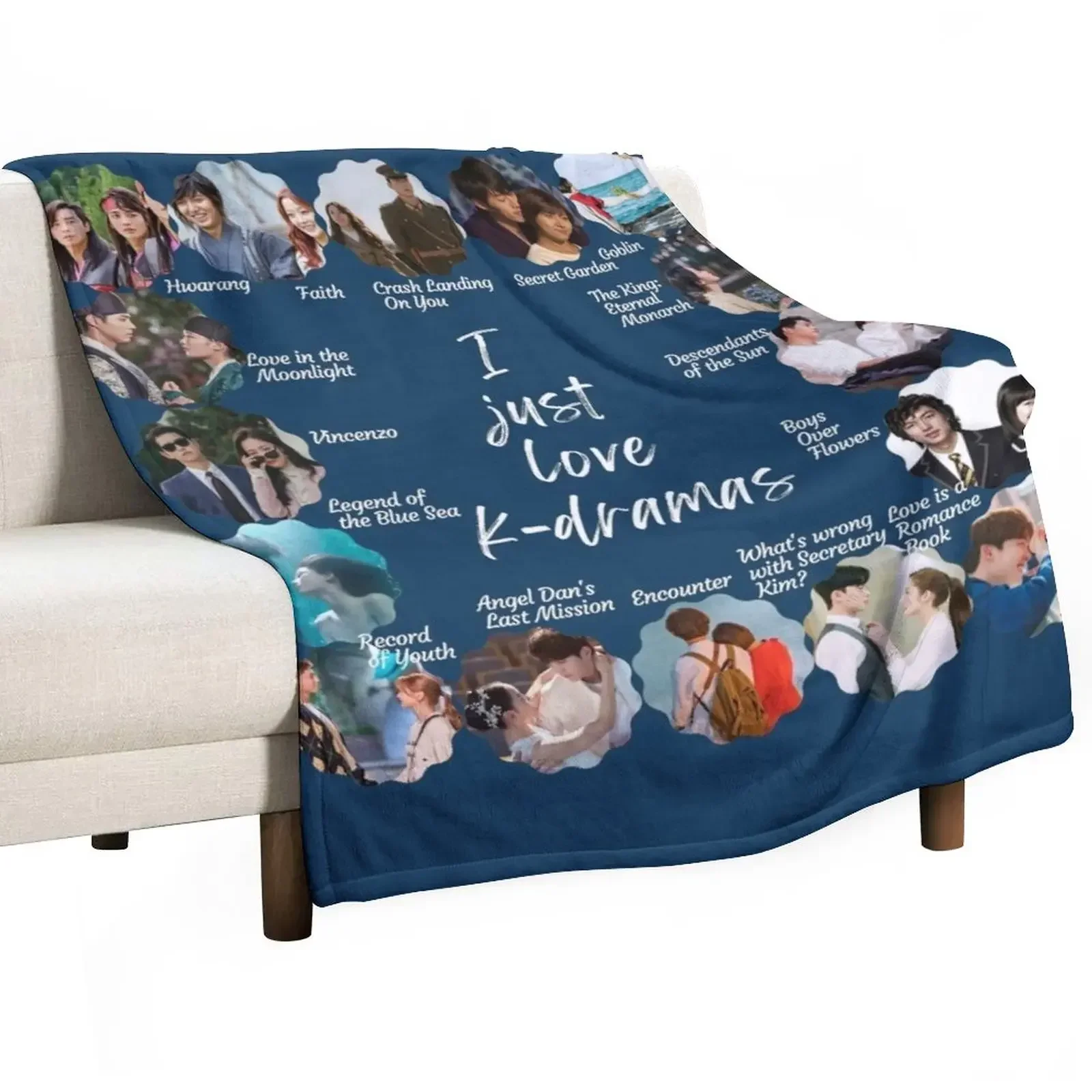 

I Just Love K-dramas! Throw Blanket Cute Plaid Sofas Heavy Blankets