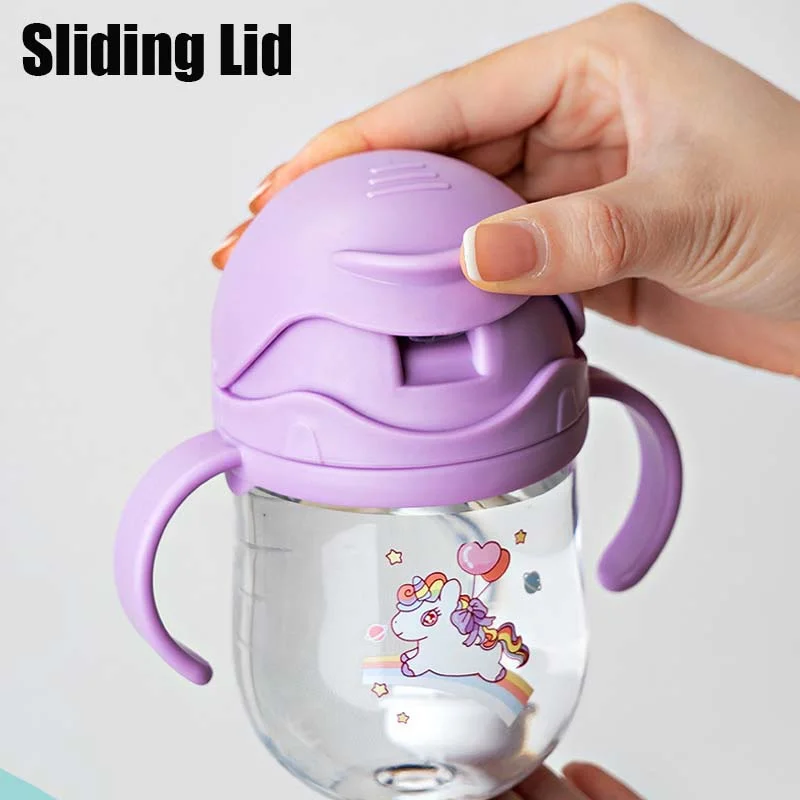 No Spill Sippy Cup For Toddlers Wide-Caliber Baby Drinking Bottle With Gravity Ball Straw Milk Water Dual-Use Kids Feeding Cups water bottle drinking cup water cup feeding cup