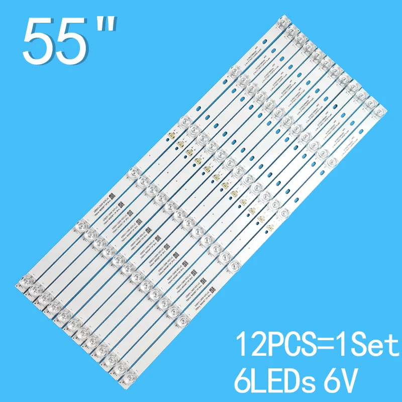 Kit LED Backlight Strip for TCL 55C715 55C717 55C716 55C78 For TCL-55P10-3030FC-12X6-LX20200106 YHF-4C-LB5506-YH10J led backlight strip for tcl 55c715 55c717 55c716 55c78 for tcl 55p10 3030fc 12x6 lx20200106 yhf 4c lb5506 yh10j