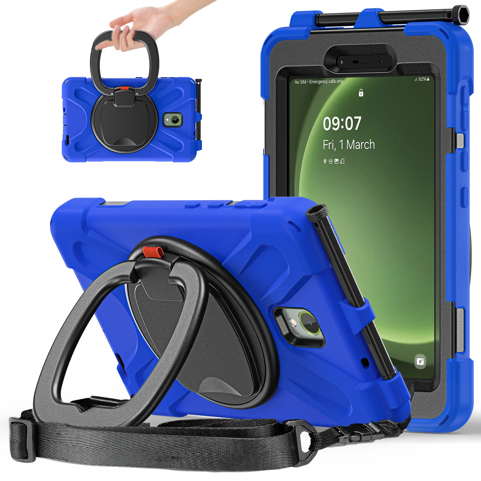 Heavy Duty Rugged Tablet Case with Shoulder Straps - Impact Resistant Cover and Holder