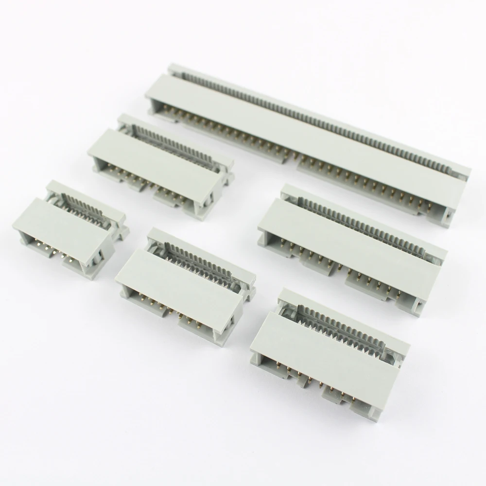 Pin Male Straight IDC Box Header Connector 5pcs 2.54mm Pitch 10/14/16/20/26/30/34/40/50/60/64 For 1.27mm Pitch Flat cable pin header,wire connector terminals,wire connector,electrical connectors,electrical connector,cable connector,pcb connector