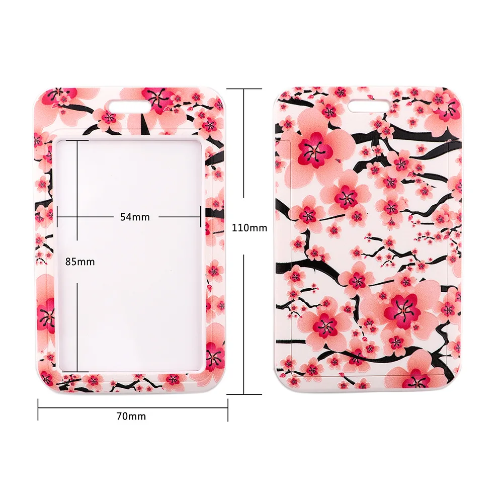 Rosa multiflora romantic mobile phone lanyard card set campus meal card bus access work permit anti-loss pendant