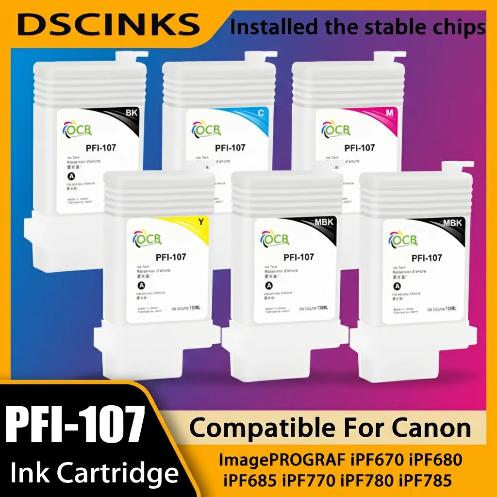 6Pack PFI-107 Refillable Ink Cartridge Replacement For Canon ...