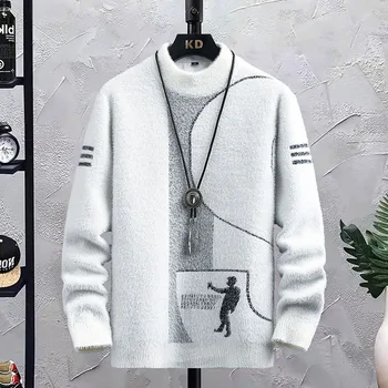 2022 New Brand Luxury Soft Sweater Men's Top Quality Warm Knit Wool Pullovers Mens Slim Fit Sweaters Korean Casual Male Clothing 1
