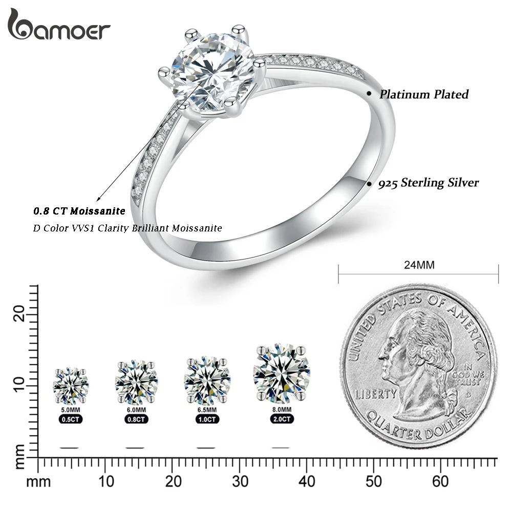 Moissanite Ring For Women Diamond Moissanite Rings 925 Sterling Silver Engagement Bands Fine Jewelry