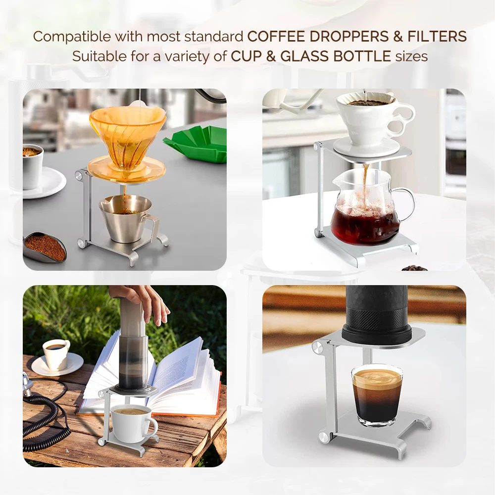 Foldable Coffee Drip Holder Aluminum Alloy Support Stand Espresso Portable Travel Outdoor Using Tool Coffee Machine Rack Durable