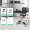Hydraulic Patient Lift Transfer Chair, 330.7Lbs Nursing Wheelchair for Car, Aid Elderly 180° Split Seat Bathroom Bedside Commode 2