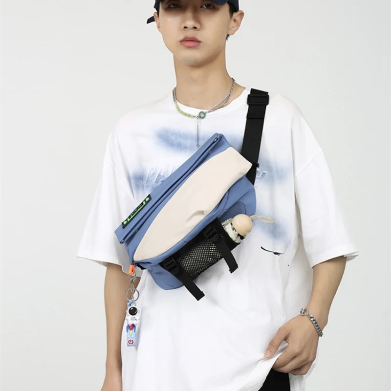 Men's Fashion Nylon Crossbody Chest Packs Women's Tide Sports Function Outdoor Multifunctional Single Shoulder Bags for Women