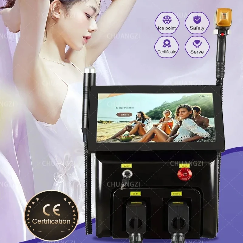 

Q Switch Black 2-In-1 Picosecond 808 Diode La-ser Equipment Pigment Acne Pore Tattoo Removal Hair Removal Permanent Epilation