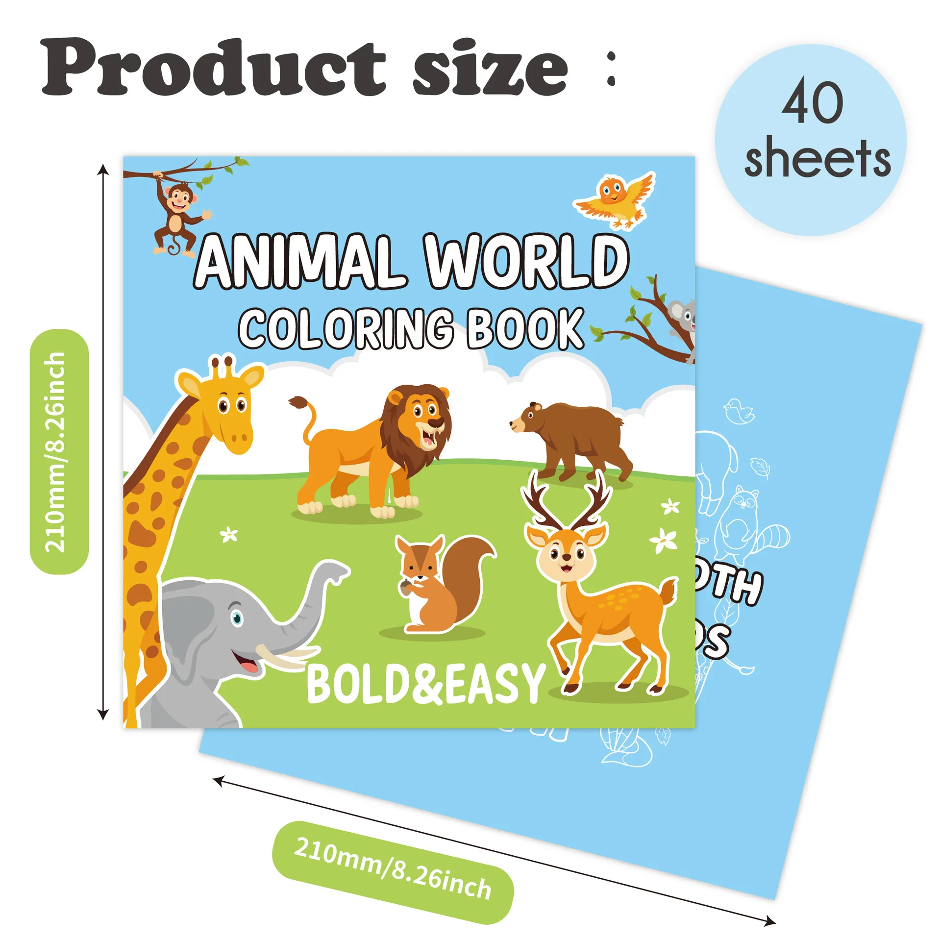 Animal Coloring Book Adorable Animal Character Drawing Book 40 Sheets Coloring Doodles Book Easy And Simple Designs For DIY 4