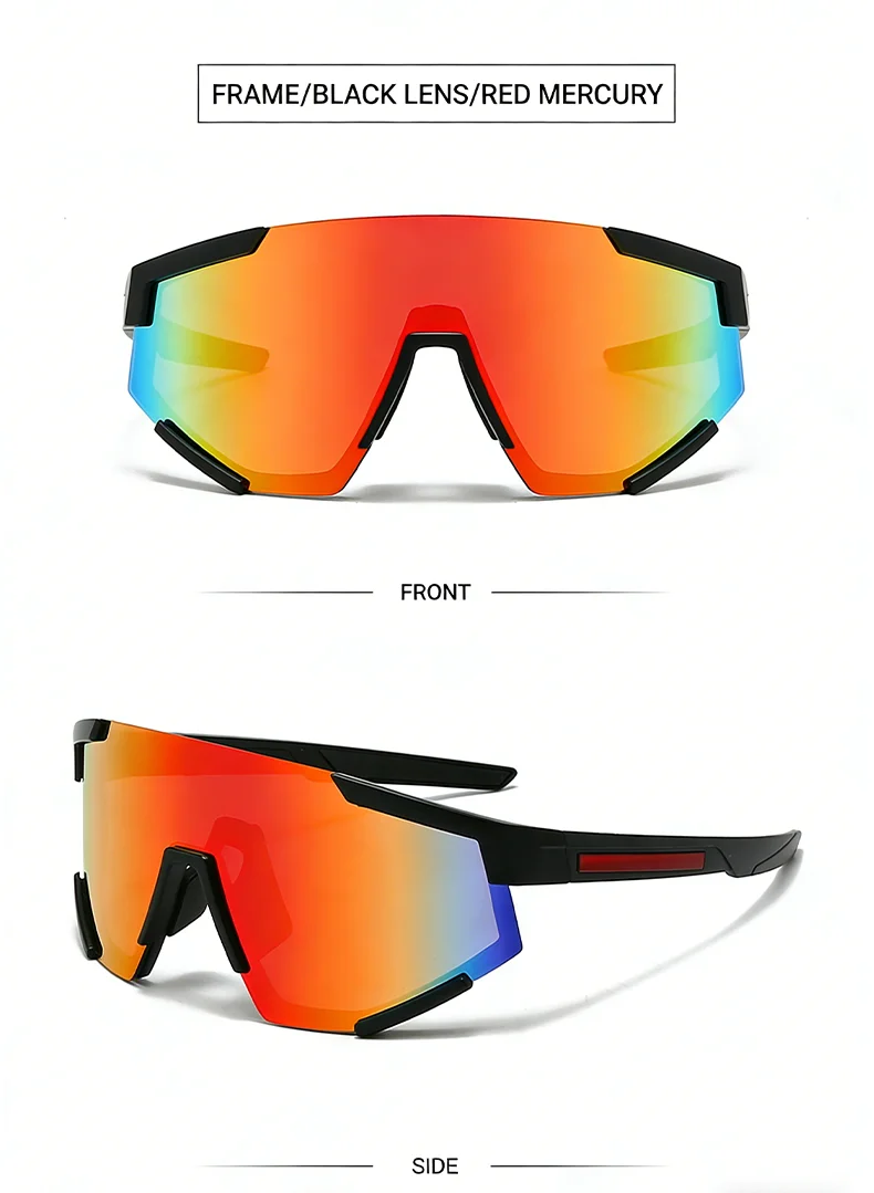Neue grenzüberschreitende europäische und amerikanische Mode, einteilig, großer Rahmen, Outdoor-Radsport, schillernde Sonnenbrille 3267 – Detail 15