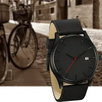 Simple Men's Analog Quartz Wristwatch Fashion Metal Case Mens Watches Leather Belt Casual Business Male Clock relogios masculino 2
