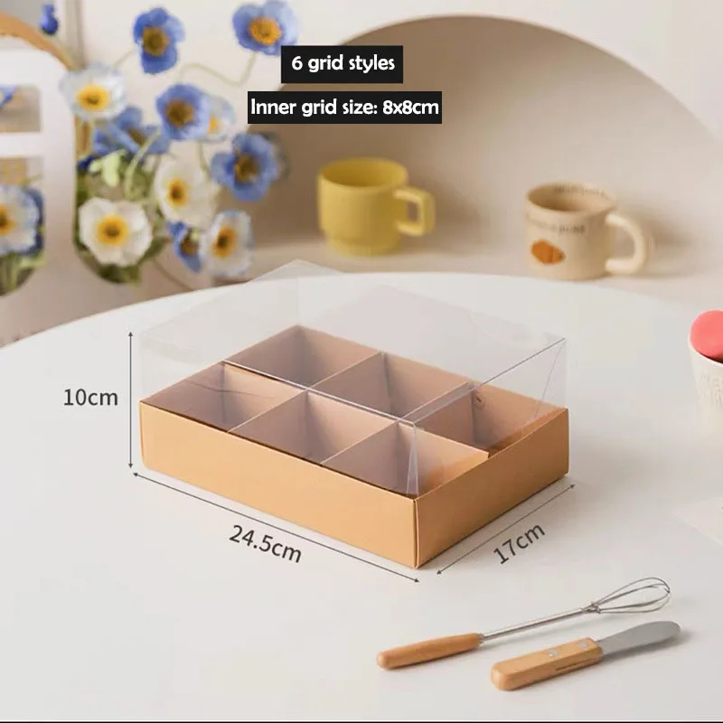 5PCS Moon Cake Boxes with Transparent Lid, 4/6/9 Grid Inserts for Candy, Nougat, Snowfl... - SKU MCB01104 - UGI Packaging