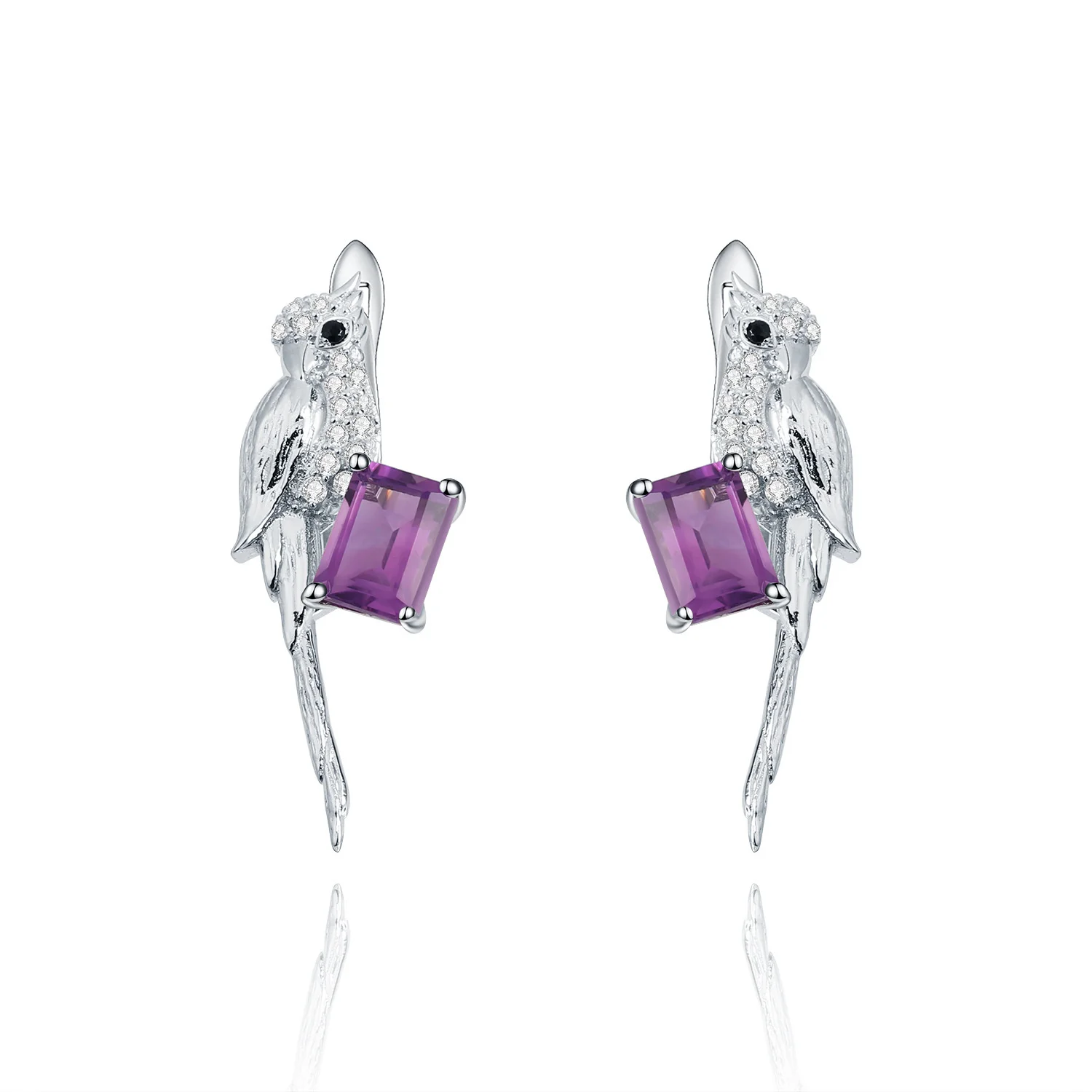 

Серьги из серебра 925 пробы с натуральным аметистом