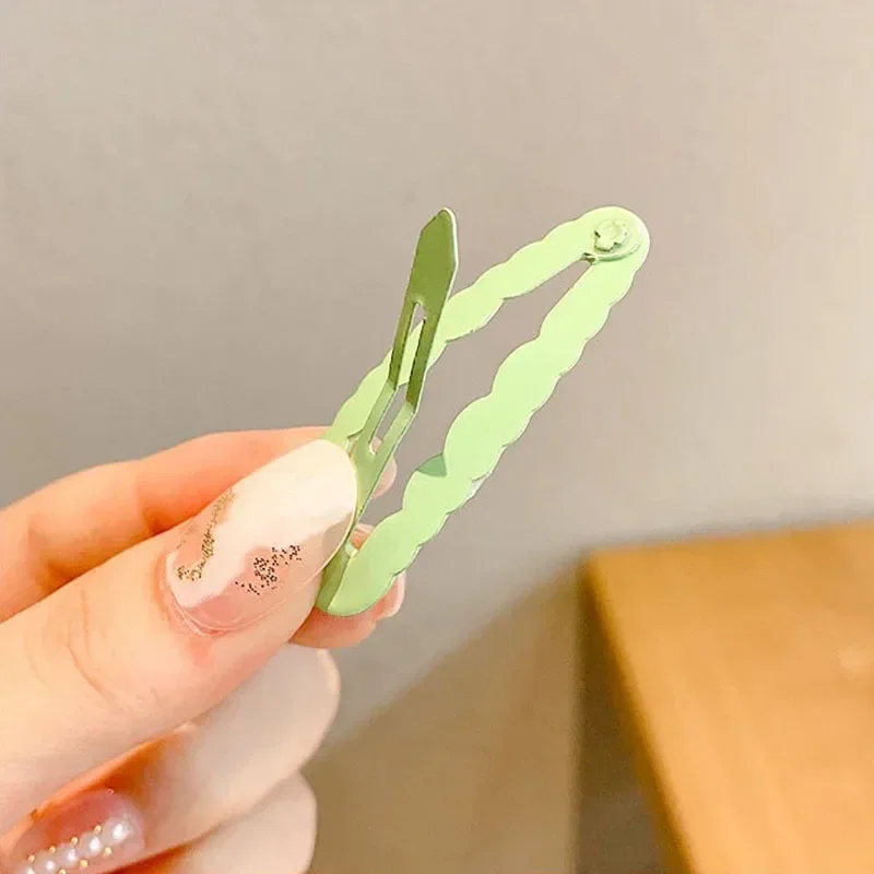 Simple Barrettes for Children Headwear Summer Korean Style Kawaii Wave Candy Color Hair Pins Clips Headdress Girls Accessories